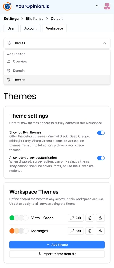 Workspace themes example